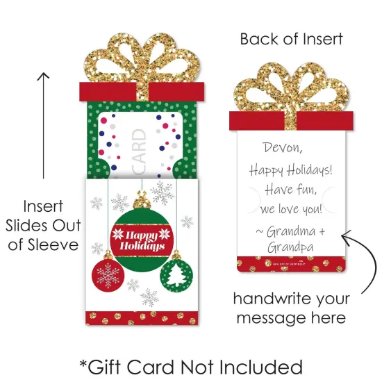 Big Dot of Happiness Ornaments - Holiday and Christmas Party Money and Gift Card Sleeves - Nifty Gifty Card Holders - 8 Ct {7}