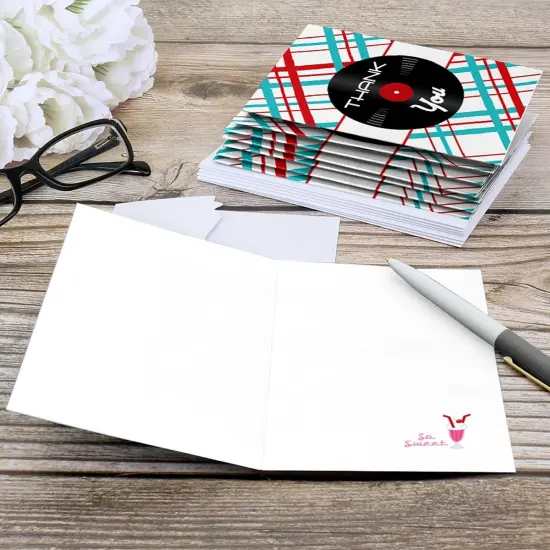 Big Dot of Happiness 50's Sock Hop - 1950s Rock N Roll Party Thank You Cards (8 count) {6}