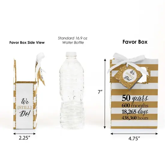 Big Dot of Happiness We Still Do - 50th Wedding Anniversary Party Favor Boxes - Set of 12 {3}
