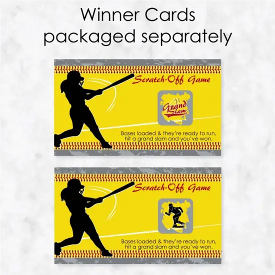 Big Dot of Happiness Grand Slam - Fastpitch Softball - Birthday Party or Baby Shower Game Scratch Off Cards - 22 Count {4}