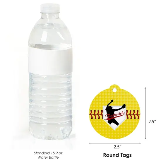 Big Dot of Happiness Grand Slam - Fastpitch Softball - Birthday Party or Baby Shower Favor Gift Tags (Set of 20) {4}