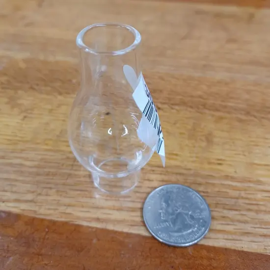 Clear Glass Lamp Chimney, Replacement Hurricane Globe Measures 3/4 Inch Diameter Base x 2 1/2 Inches High for Oil or Kerosene Lanterns {4}