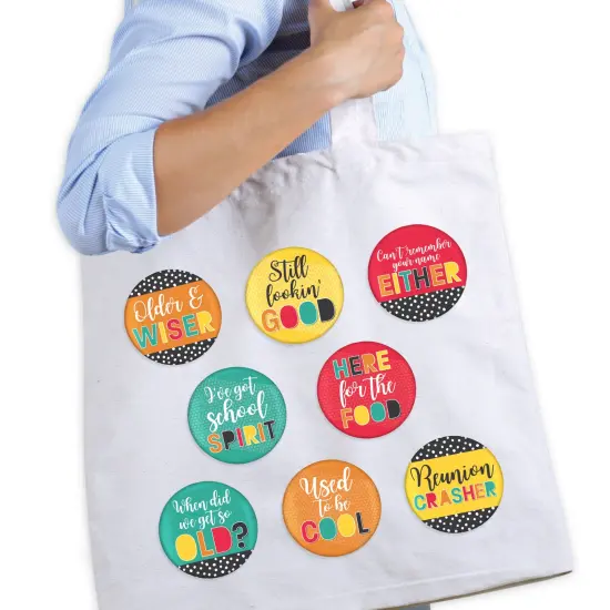 Big Dot of Happiness Class Reunion - 3 inch School Reunion Party Badge - Pinback Buttons - Set of 8 {3}