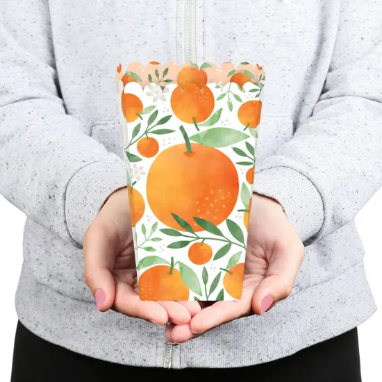Big Dot of Happiness Little Clementine - Orange Citrus Baby Shower or Birthday Party Favor Popcorn Treat Boxes - Set of 12 {6}