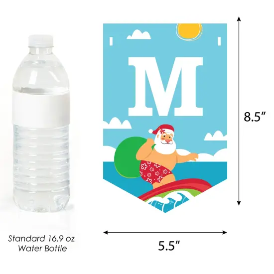 Big Dot of Happiness Tropical Christmas - Beach Santa Holiday Party Bunting Banner - Party Decorations - Mele Kalikimaka {4}