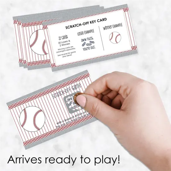 Big Dot of Happiness Batter Up - Baseball - Baby Shower or Birthday Party Game Scratch Off Cards - 22 Count {3}