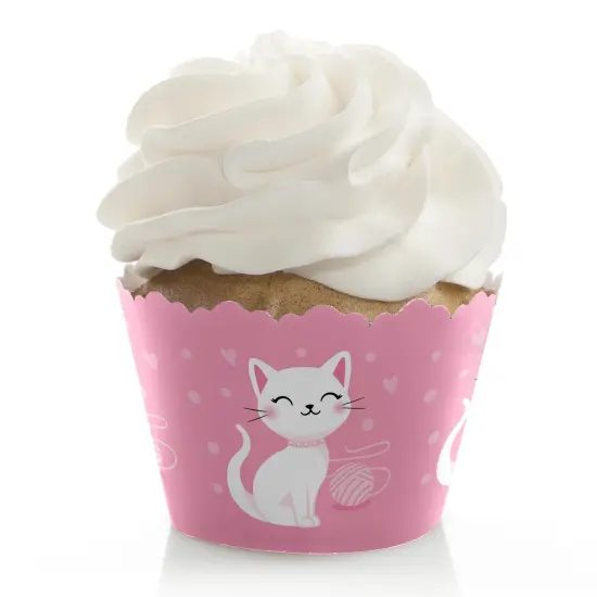 Big Dot of Happiness Purr-fect Kitty Cat - Kitten Meow Baby Shower or Birthday Party Decorations - Party Cupcake Wrappers - Set of 12 {1}
