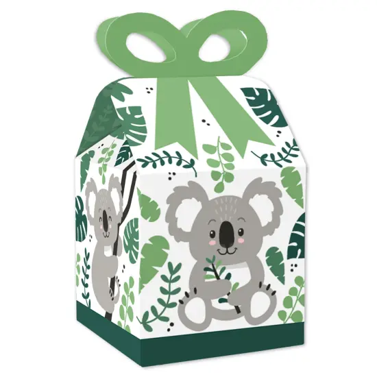 Big Dot of Happiness Koala Cutie - Square Favor Gift Boxes - Bear Birthday Party and Baby Shower Bow Boxes - Set of 12 {1}