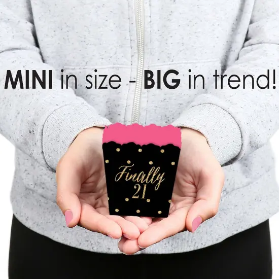 Big Dot of Happiness Finally 21 Girl - 21st Birthday - Party Mini Favor Boxes - Birthday Party Treat Candy Boxes - Set of 12 {6}