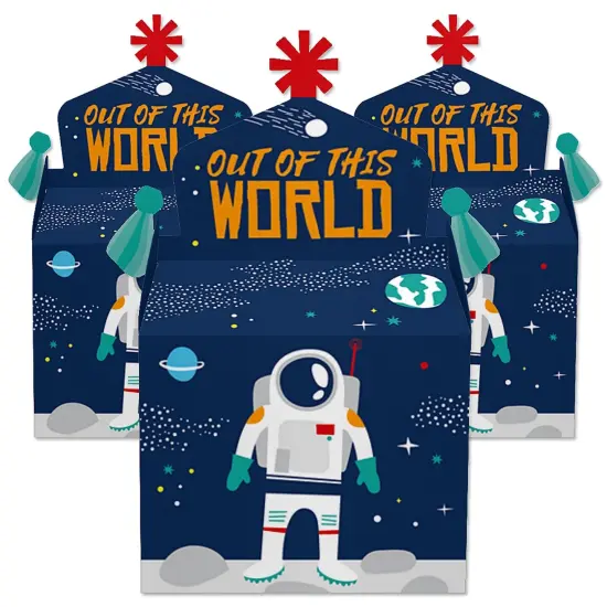 Big Dot of Happiness Blast Off to Outer Space - Treat Box Party Favors - Rocket Ship Baby Shower or Birthday Party Goodie Gable Boxes - Set of 12 {3}