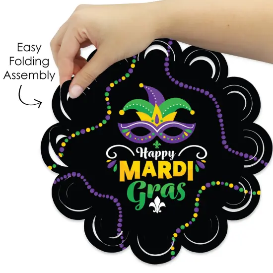 Big Dot of Happiness Colorful Mardi Gras Mask - Masquerade Party Round Table Decorations - Paper Chargers - Place Setting For 12 {6}