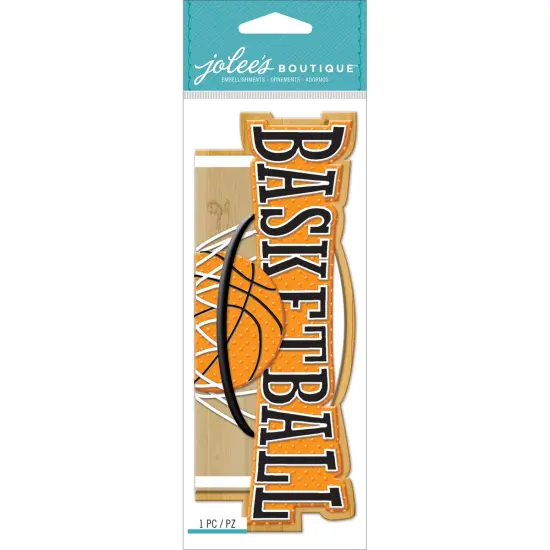 Jolee's Boutique Title Waves Dimensional Stickers - Basketball, 1pc {1}