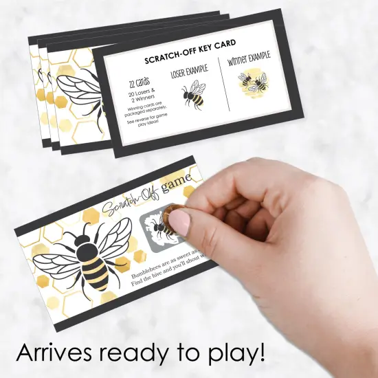Big Dot of Happiness Little Bumblebee - Bee Baby Shower or Birthday Party Game Scratch Off Cards - 22 Count {3}