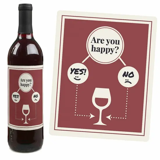 Big Dot of Happiness Therapy in a Bottle - Rough Day Decorations for Women and Men - Wine Bottle Label Stickers - Set of 4 {7}