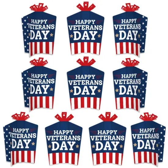 Big Dot of Happiness Happy Veterans Day - Table Decorations - Patriotic Fold and Flare Centerpieces - 10 Count {1}