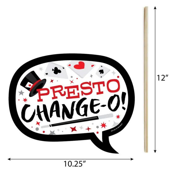 Big Dot of Happiness Funny Ta-Da, Magic Show - Magical Birthday Party Photo Booth Props Kit - 10 Piece {6}