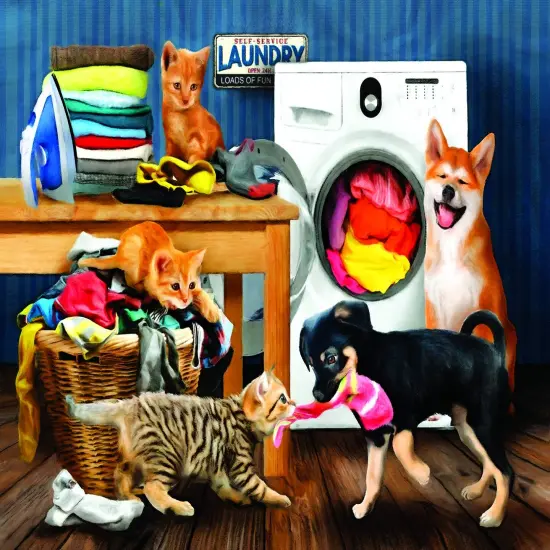 Sunsout Laundry Room Laughs 300 pc Jigsaw Puzzle 28930 {1}
