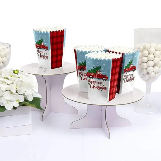 Big Dot of Happiness Merry Little Christmas Tree - Red Truck Christmas Party Favor Popcorn Treat Boxes - Set of 12 {4}