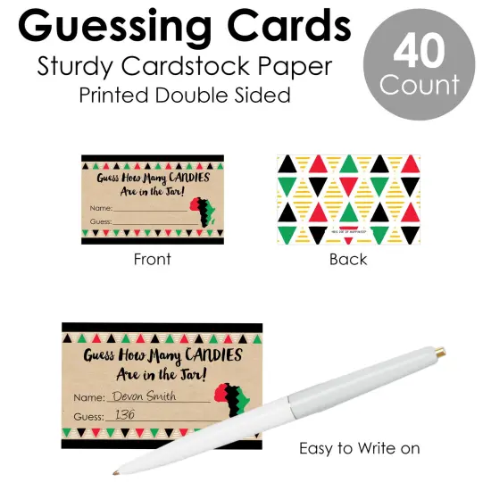 Big Dot of Happiness Happy Kwanzaa - How Many Candies Heritage Holiday Party Game - 1 Stand and 40 Cards - Candy Guessing Game {7}