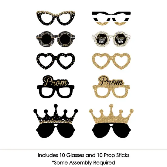 Big Dot of Happiness Prom Glasses - Paper Card Stock Prom Night Party Photo Booth Props Kit - 10 Count {4}