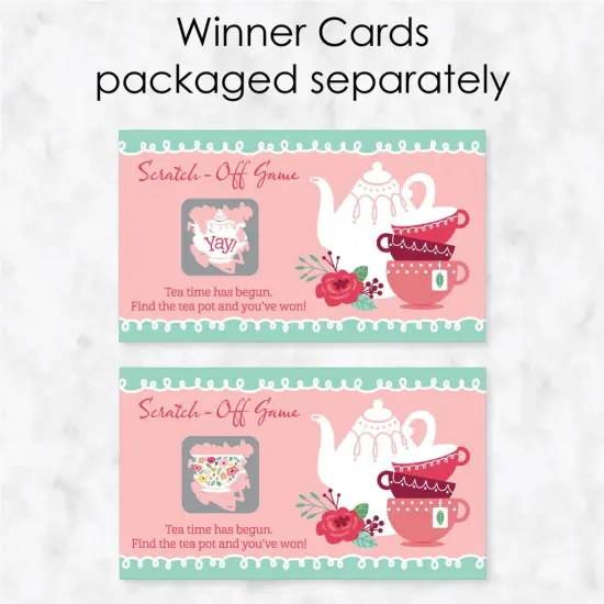 Big Dot of Happiness Floral Let's Par-Tea - Garden Tea Party Game Scratch Off Cards - 22 Count {4}