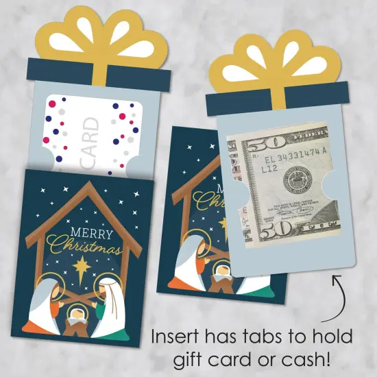 Big Dot of Happiness Holy Nativity - Manger Scene Religious Christmas Money and Gift Card Sleeves - Nifty Gifty Card Holders - 8 Ct {4}
