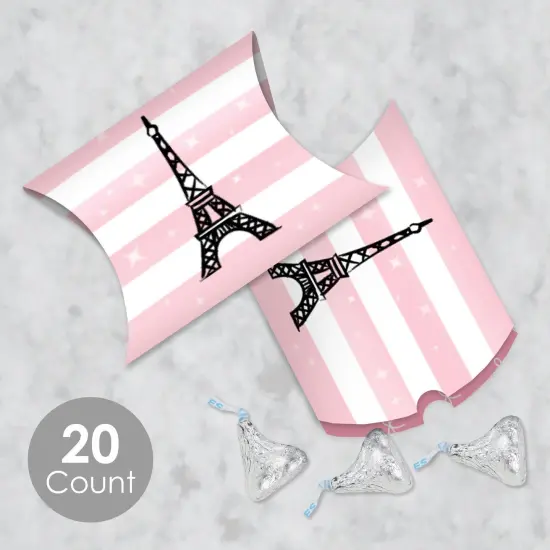Big Dot of Happiness Paris, Ooh La La - Favor Gift Boxes - Paris Themed Baby Shower or Birthday Party Petite Pillow Boxes - Set of 20 {3}