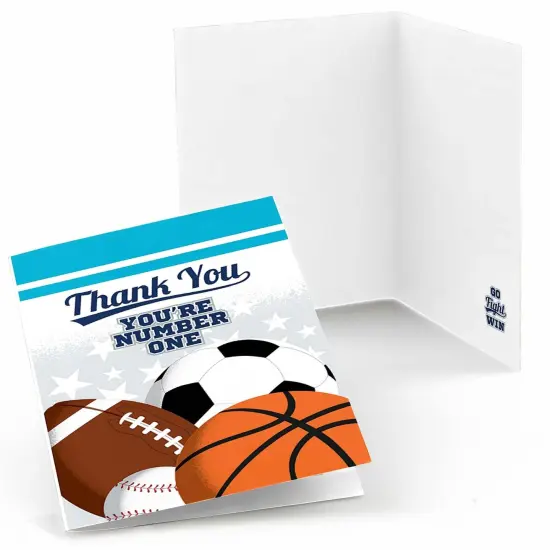 Big Dot of Happiness Go, Fight, Win - Sports - Baby Shower or Birthday Party Thank You Cards (8 count) {1}