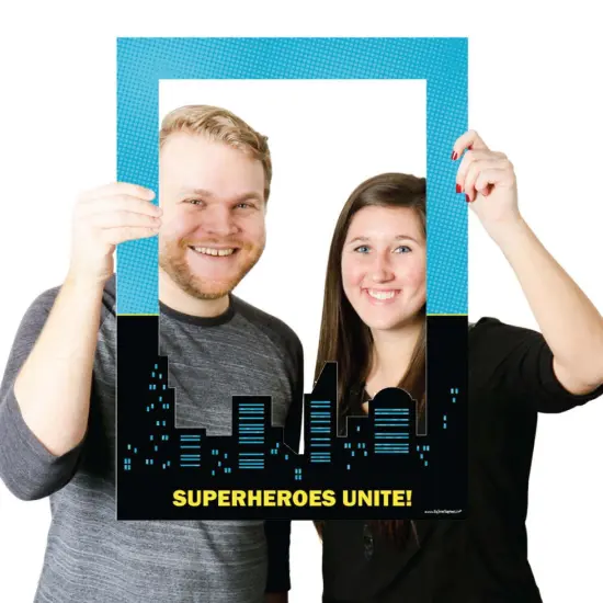 Big Dot of Happiness Bam Superhero - Birthday Party or Baby Shower Selfie Photo Booth Picture Frame and Props - Printed on Sturdy Material {4}
