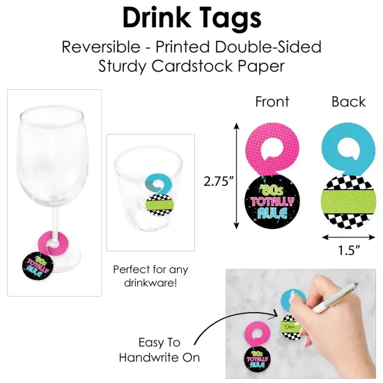 Big Dot of Happiness 80&rsquo;s Retro - Totally 1980s Party Paper Charger and Table Decorations - Chargerific Kit - Place Setting for 8 {7}