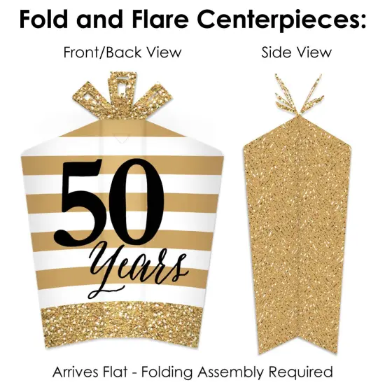 Big Dot of Happiness We Still Do - 50th Wedding Anniversary - Anniversary Party Decor and Confetti - Terrific Table Centerpiece Kit - Set of 30 {6}