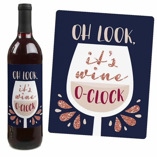 Big Dot of Happiness But First, Wine - Wine Tasting Party Decorations for Women and Men - Wine Bottle Label Stickers - Set of 4 {7}