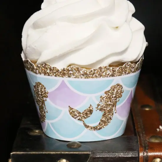 Big Dot of Happiness Let's Be Mermaids - Baby Shower or Birthday Party Decorations - Party Cupcake Wrappers - Set of 12 {6}