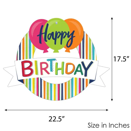 Big Dot of Happiness Cheerful Happy Birthday - Outdoor Colorful Birthday Party Decor - Front Door Wreath {6}