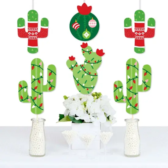 Big Dot of Happiness Merry Cactus - Decorations DIY Christmas Cactus Party Essentials - Set of 20 {1}