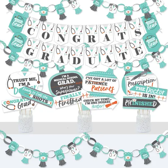 Big Dot of Happiness Medical School Grad - Banner and Photo Booth Decorations - Doctor Graduation Party Supplies Kit - Doterrific Bundle {1}