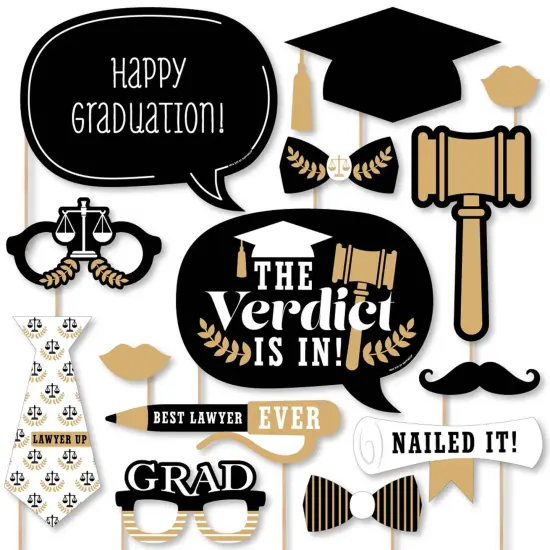 Big Dot of Happiness Law School Grad - Future Lawyer Graduation Party Photo Booth Props Kit - 20 Count {1}