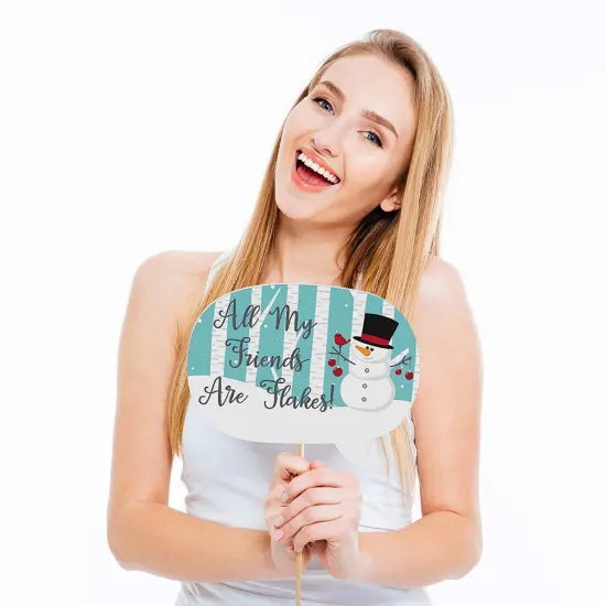 Big Dot of Happiness Let It Snow - Snowman Christmas - Holiday Photo Booth Props Kit - 20 Count {4}