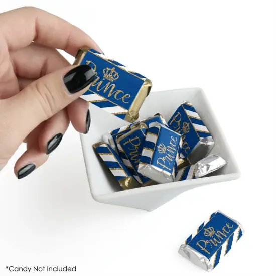Big Dot of Happiness Royal Prince Charming - Mini Candy Bar Wrapper Stickers - Baby Shower or Birthday Party Small Favors - 40 Count {3}