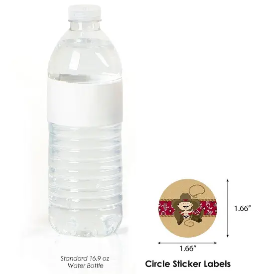 Big Dot of Happiness Little Cowboy - Western Baby Shower or Birthday Party Circle Sticker Labels - 24 Count {4}