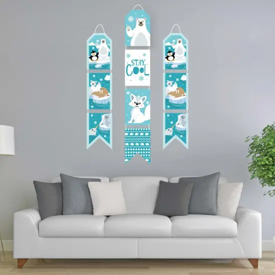 Big Dot of Happiness Arctic Polar Animals - Hanging Vertical Paper Door Banners - Winter Baby Shower Birthday Party Wall Decor Kit - Indoor Door Decor {3}