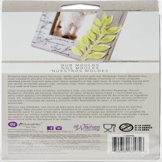Prima Marketing Re-Design Mould 5"X8"X8mm-Leafy Blossoms {3}