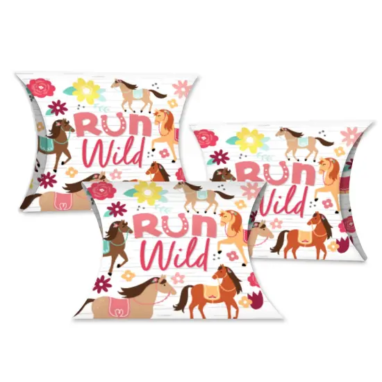 Big Dot of Happiness Run Wild Horses - Favor Gift Boxes - Pony Birthday Party Petite Pillow Boxes - Set of 20 {1}