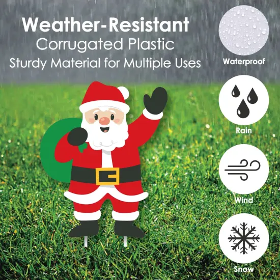 Big Dot of Happiness Very Merry Christmas - Santa, Elves, Penguins, Reindeer, Snowman, Sleigh, Ornaments -Outdoor Holiday Santa Claus Yard Decor-10 Pc {6}