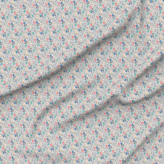Various Fabrics by the Yard or Fat Quarter Small Scale Medical Doctor Nurse Blue Pink Grey Medicine Nursing Hospital Custom Printed Fabric by Spoonflower {6}