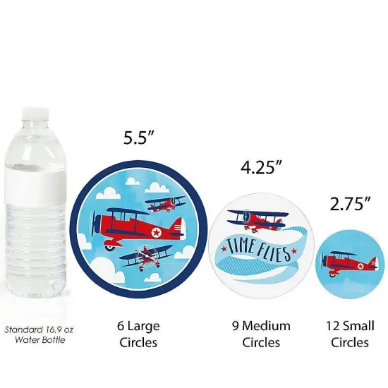 Big Dot of Happiness Taking Flight - Airplane - Vintage Plane Baby Shower or Birthday Party Giant Circle Confetti - Party D&eacute;cor - Large Confetti 27 Ct {4}