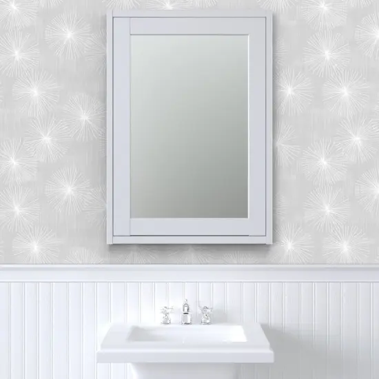 Pre-Pasted Wallpaper 2FT Wide Mod Floral Mid Century Modern Minimalist Circles Dandelion Starburst Atomic Custom Pre-pasted Wallpaper by Spoonflower {6}