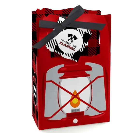 Big Dot of Happiness Lumberjack - Channel the Flannel - Buffalo Plaid Party Favor Boxes - Set of 12 {1}