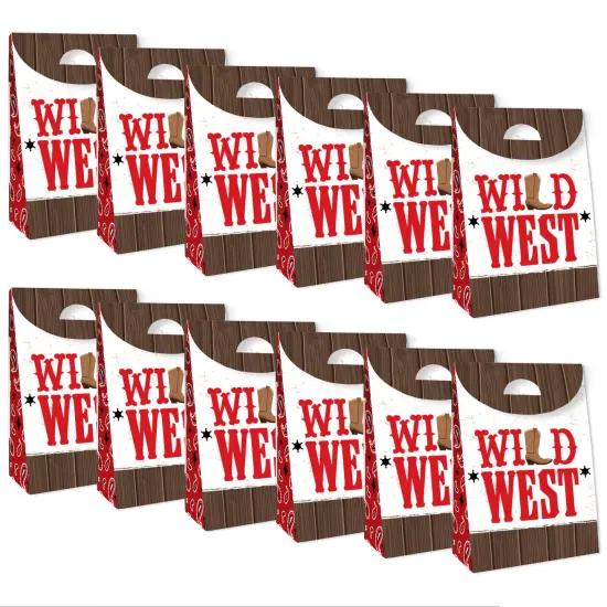 Big Dot of Happiness Western Hoedown - Wild West Cowboy Gift Favor Bags - Party Goodie Boxes - Set of 12 {6}