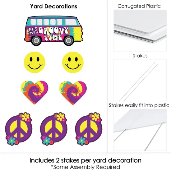 Big Dot of Happiness 60's Hippie - Yard Sign & Outdoor Lawn Decorations - 1960s Groovy Party Yard Signs - Set of 8 {6}